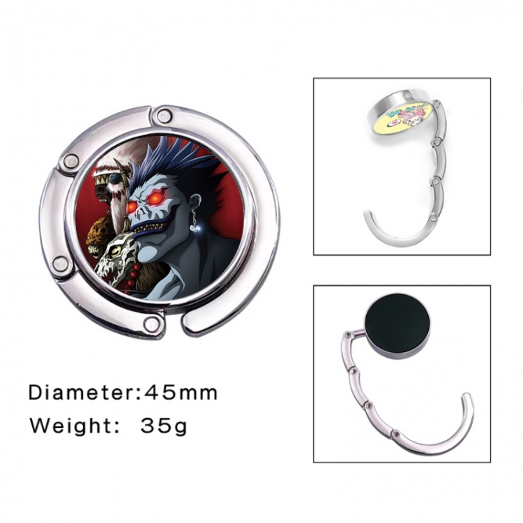 Death note Anime folding bag hanger table edge bag hook 45mm
