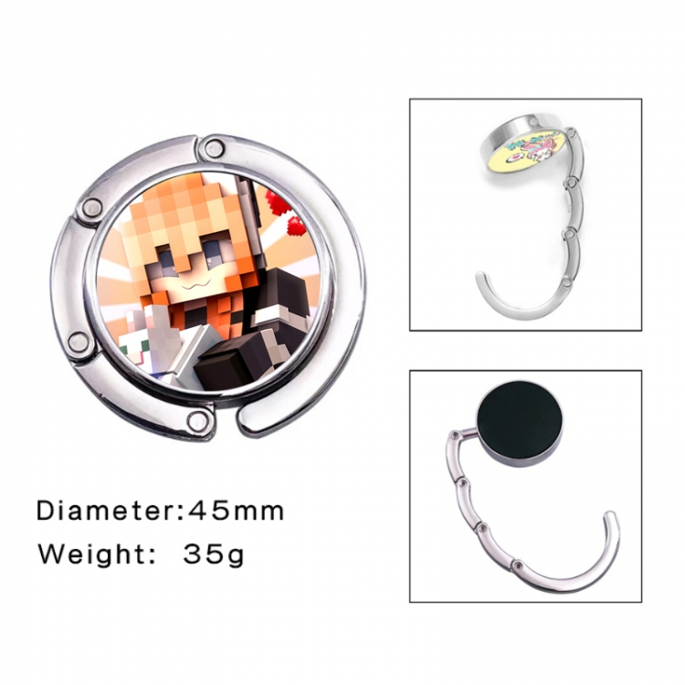Minecraft Anime folding bag hanger table edge bag hook 45mm