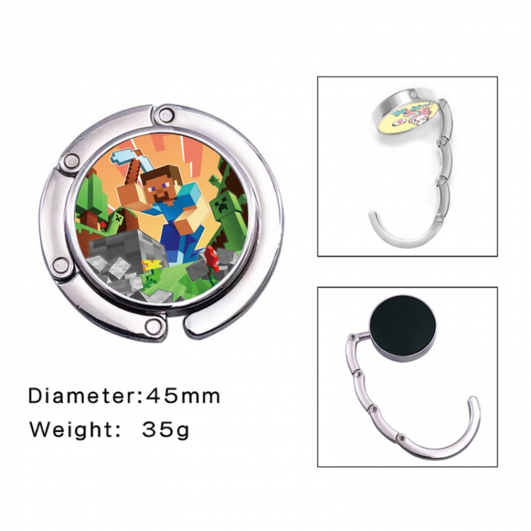 Minecraft Anime folding bag hanger table edge bag hook 45mm