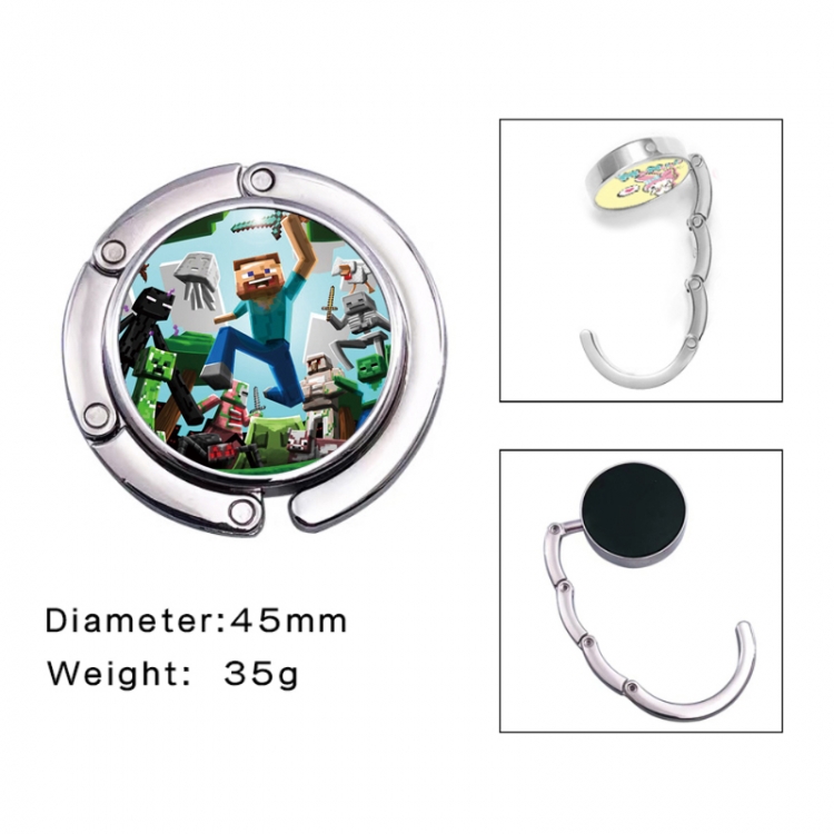 Minecraft Anime folding bag hanger table edge bag hook 45mm