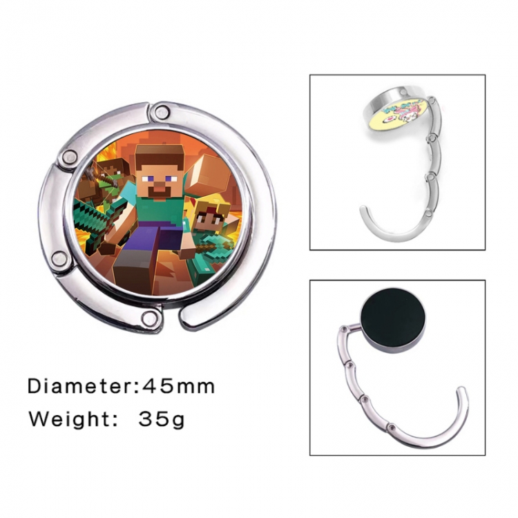 Minecraft Anime folding bag hanger table edge bag hook 45mm