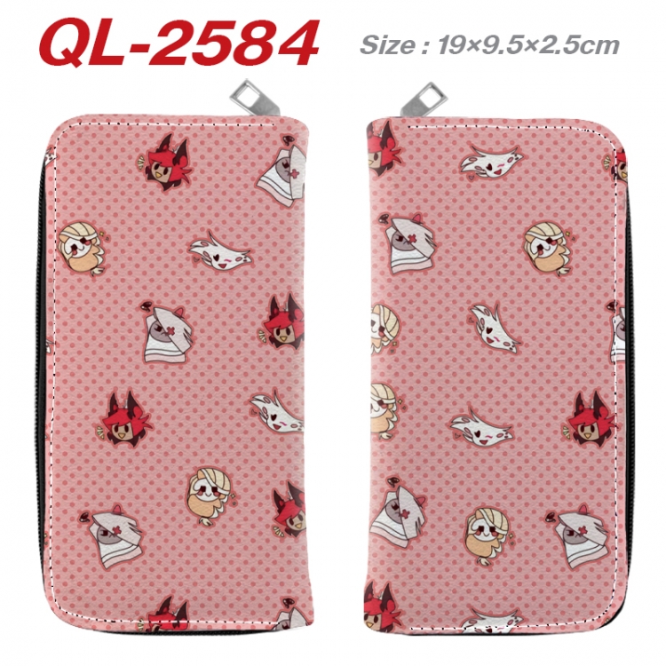 Hazbin Hotel Anime peripheral PU leather full-color long zippered wallet 19.5x9.5x2.5cm