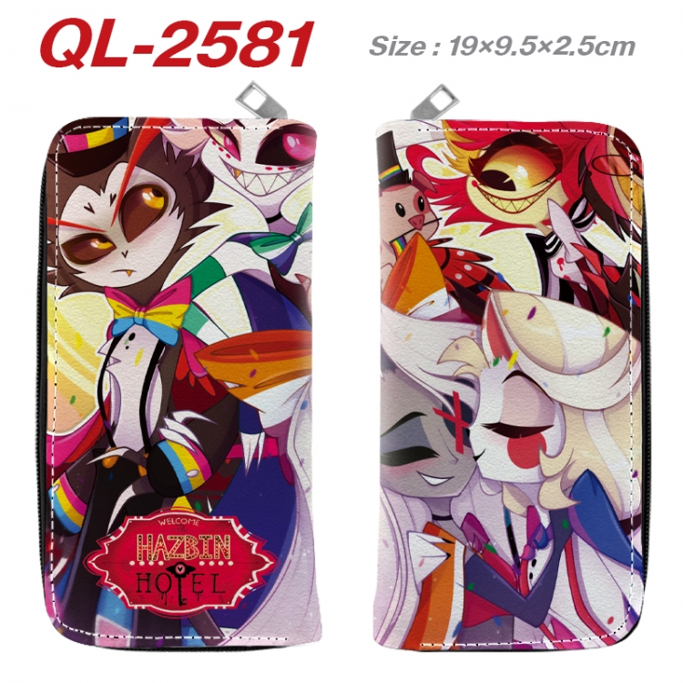 Hazbin Hotel Anime peripheral PU leather full-color long zippered wallet 19.5x9.5x2.5cm