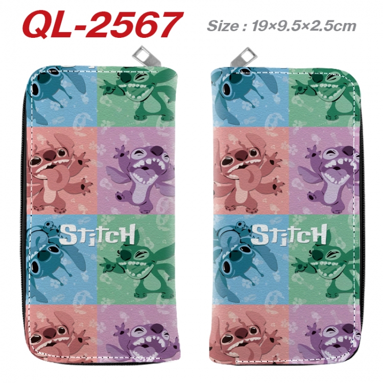 Lilo & Stitch Anime peripheral PU leather full-color long zippered wallet 19.5x9.5x2.5cm