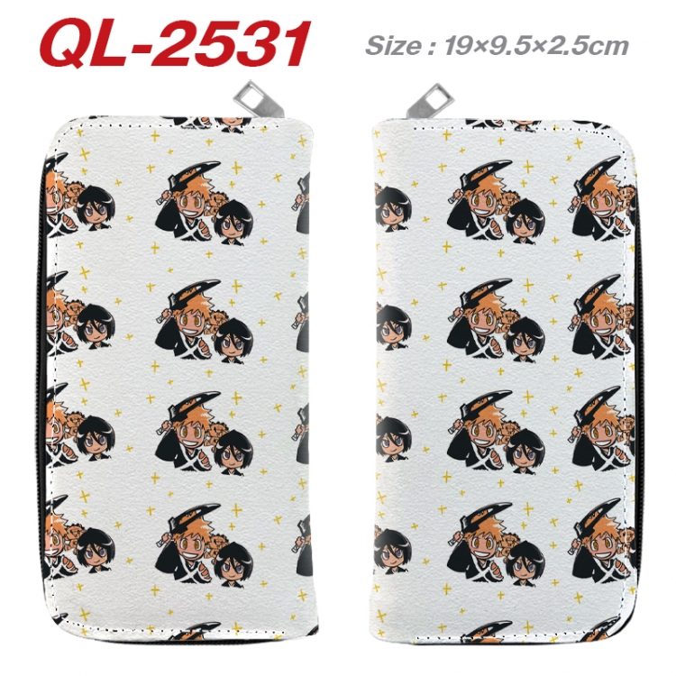 Bleach Anime peripheral PU leather full-color long zippered wallet 19.5x9.5x2.5cm