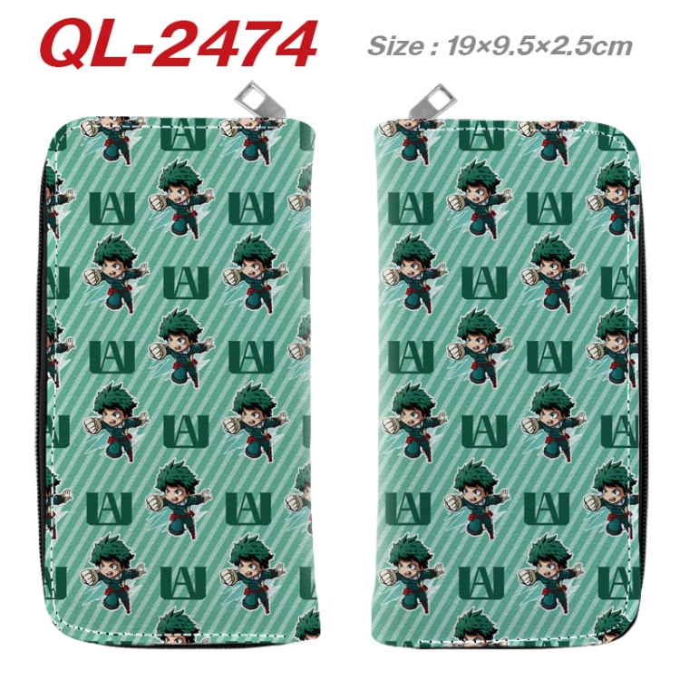 My Hero Academia Anime peripheral PU leather full-color long zippered wallet 19.5x9.5x2.5cm