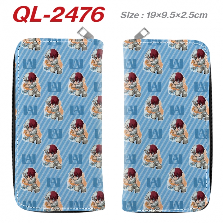 My Hero Academia Anime peripheral PU leather full-color long zippered wallet 19.5x9.5x2.5cm