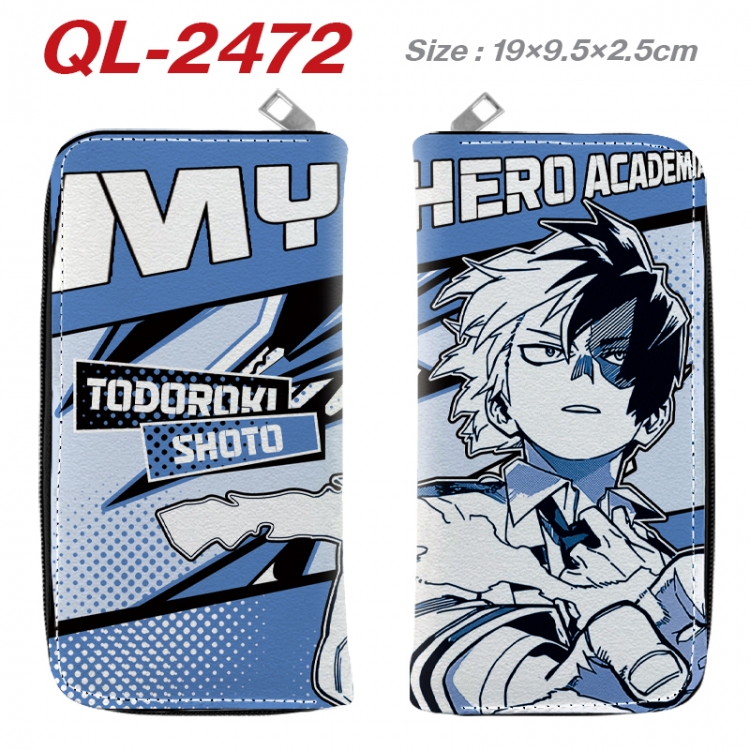 My Hero Academia Anime peripheral PU leather full-color long zippered wallet 19.5x9.5x2.5cm