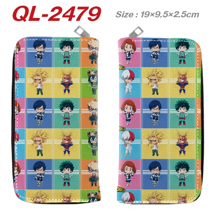 My Hero Academia Anime peripheral PU leather full-color long zippered wallet 19.5x9.5x2.5cm