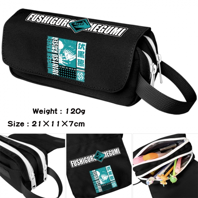 Jujutsu Kaisen Anime waterproof canvas portable double-layer pencil bag cosmetic bag 21x11x7cm