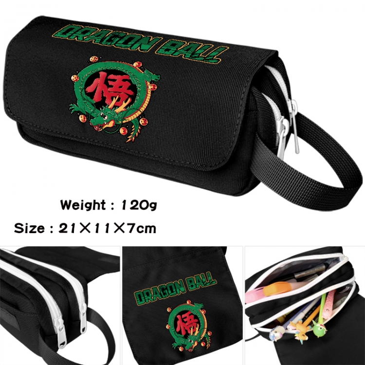 DRAGON BALL Anime waterproof canvas portable double-layer pencil bag cosmetic bag 21x11x7cm