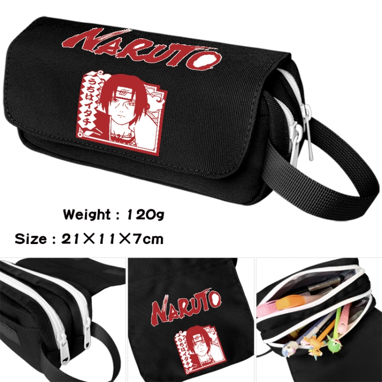  Naruto Anime waterproof canvas portable double-layer pencil bag cosmetic bag 21x11x7cm