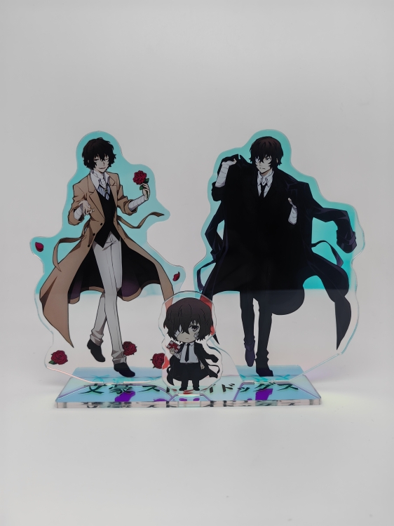 Bungo Stray Dogs Sandwich acrylic rainbow effect triple insertion acrylic Standing Plates 15cm 15cm 6cm