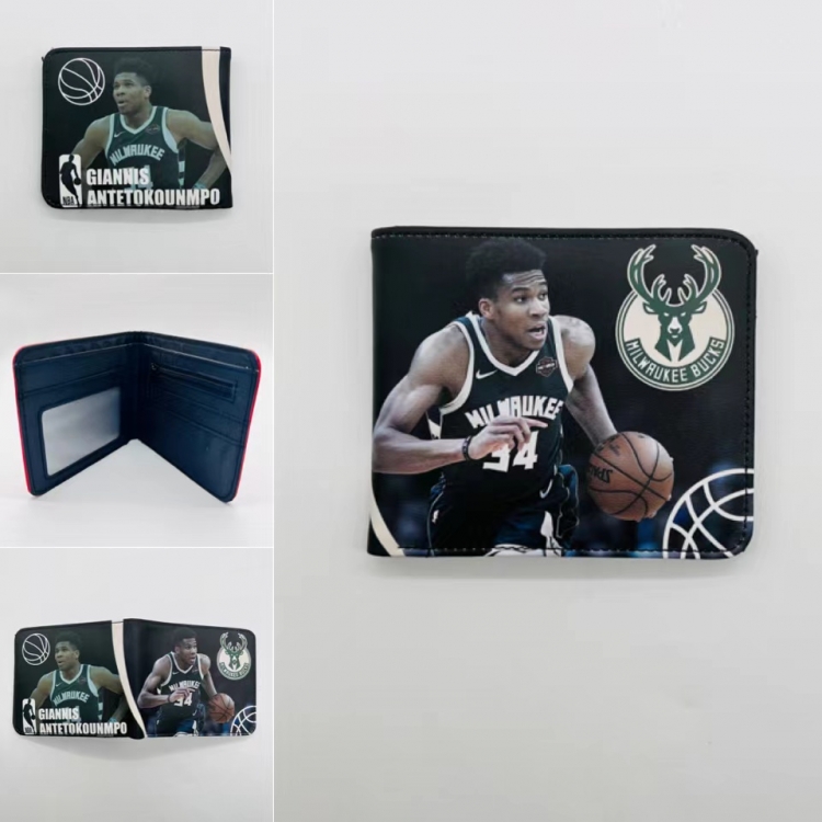 ball-game star Full color Two fold short card case wallet 11X9.5CM  