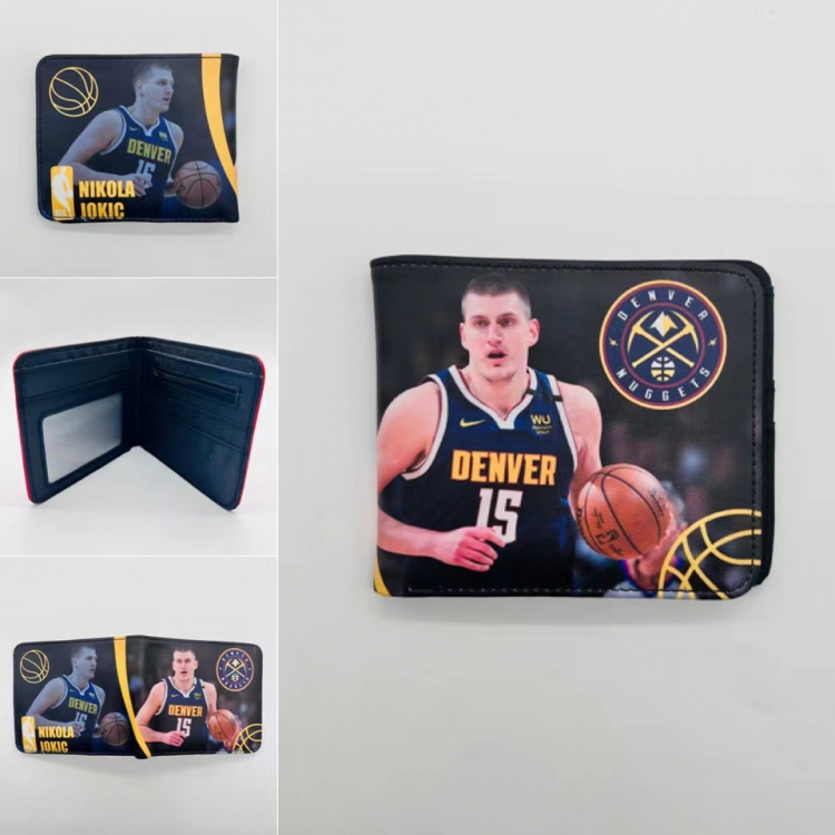 ball-game star Full color Two fold short card case wallet 11X9.5CM  