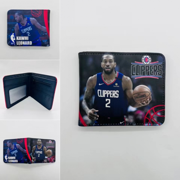 ball-game star Full color Two fold short card case wallet 11X9.5CM  