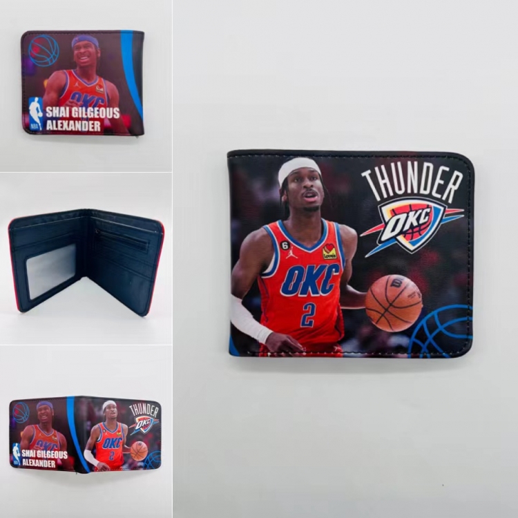 ball-game star Full color Two fold short card case wallet 11X9.5CM  