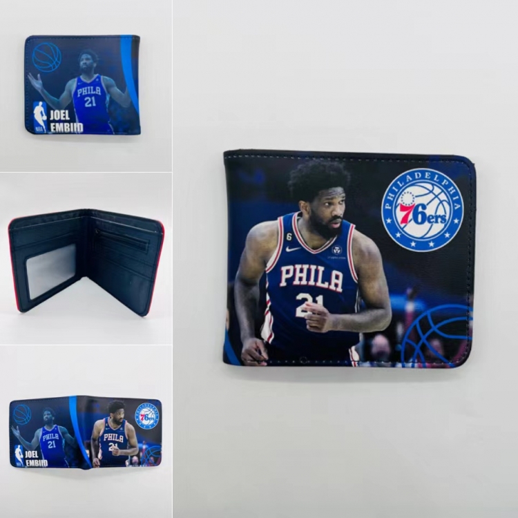 ball-game star Full color Two fold short card case wallet 11X9.5CM  