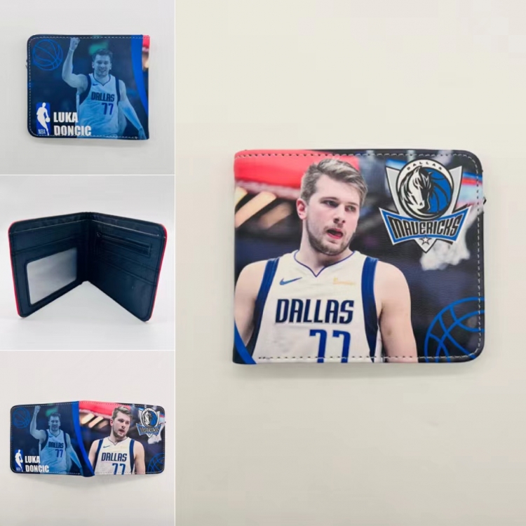 ball-game star Full color Two fold short card case wallet 11X9.5CM  