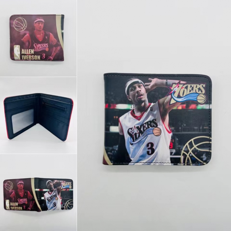 ball-game star Full color Two fold short card case wallet 11X9.5CM  