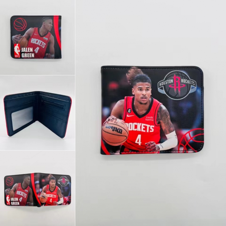 ball-game star Full color Two fold short card case wallet 11X9.5CM  