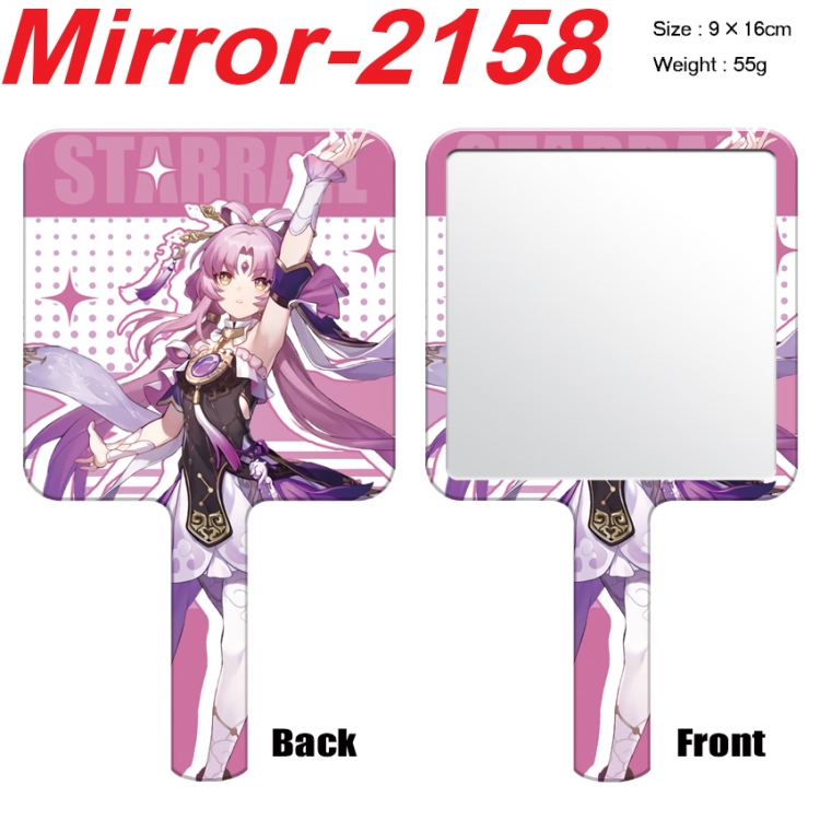 Honkai: Star Rail Anime peripheral UV printing handle small mirror portable makeup mirror 9x16cm