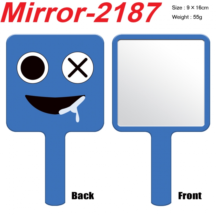 Rainbow Friend Anime peripheral UV printing handle small mirror portable makeup mirror 9x16cm