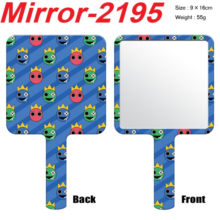 Rainbow Friend Anime peripheral UV printing handle small mirror portable makeup mirror 9x16cm