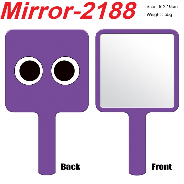 Rainbow Friend Anime peripheral UV printing handle small mirror portable makeup mirror 9x16cm