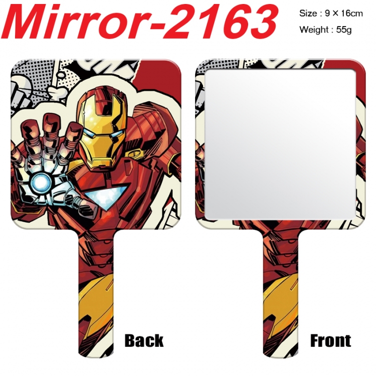 Superheroes Anime peripheral UV printing handle small mirror portable makeup mirror 9x16cm