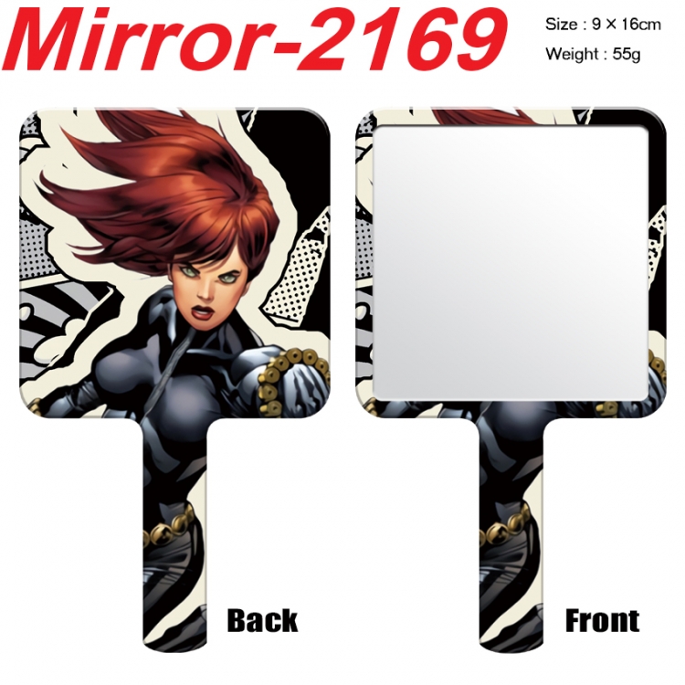 Superheroes Anime peripheral UV printing handle small mirror portable makeup mirror 9x16cm