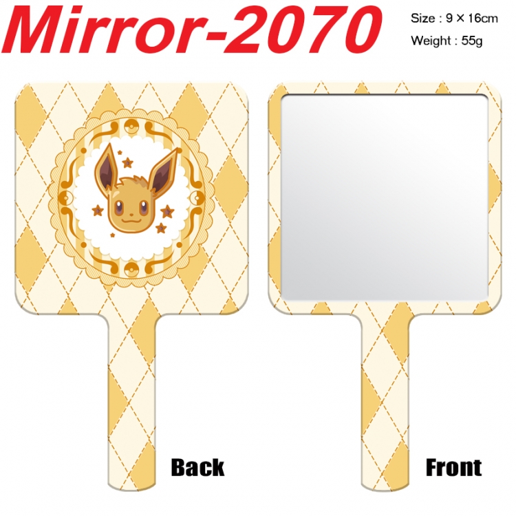 Pokemon Anime peripheral UV printing handle small mirror portable makeup mirror 9x16cm