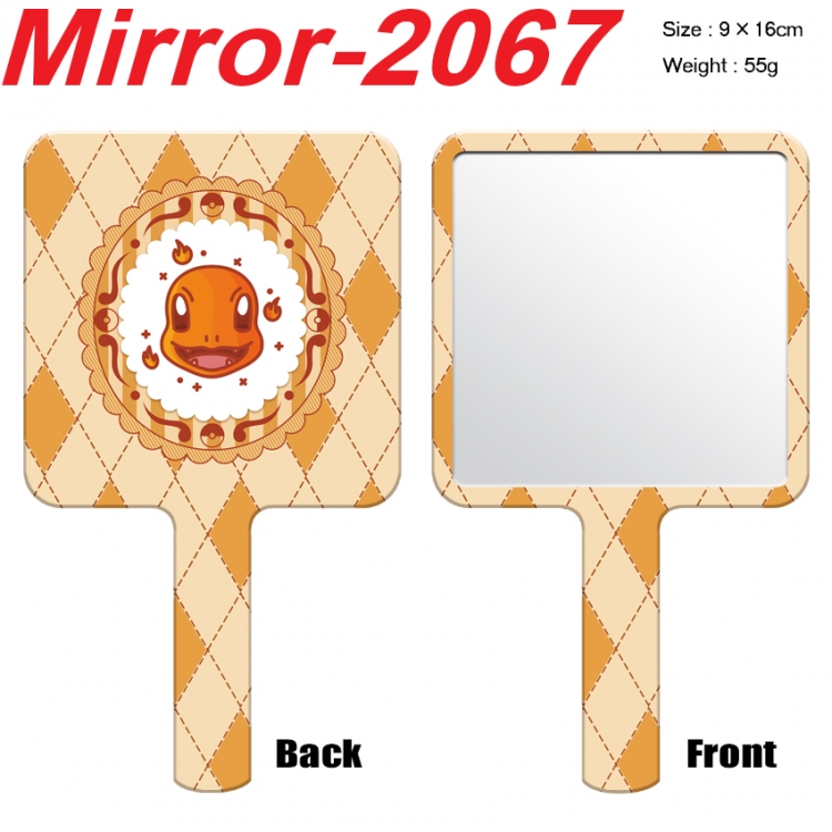 Pokemon Anime peripheral UV printing handle small mirror portable makeup mirror 9x16cm