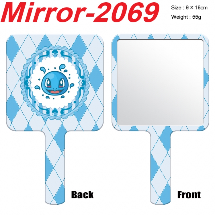 Pokemon Anime peripheral UV printing handle small mirror portable makeup mirror 9x16cm