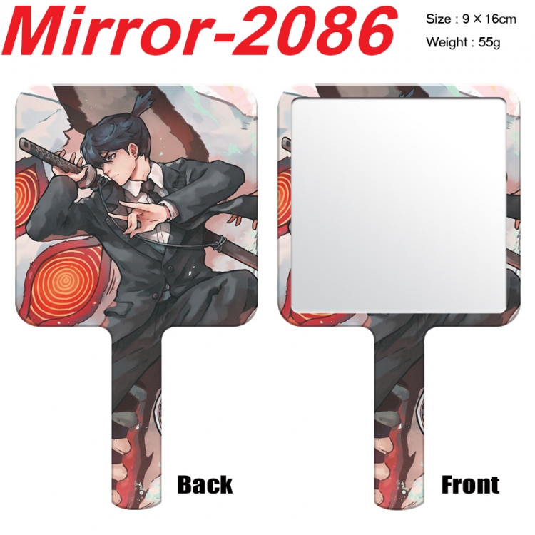 Chainsawman Anime peripheral UV printing handle small mirror portable makeup mirror 9x16cm