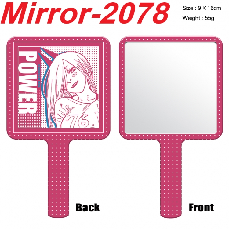 Chainsawman Anime peripheral UV printing handle small mirror portable makeup mirror 9x16cm