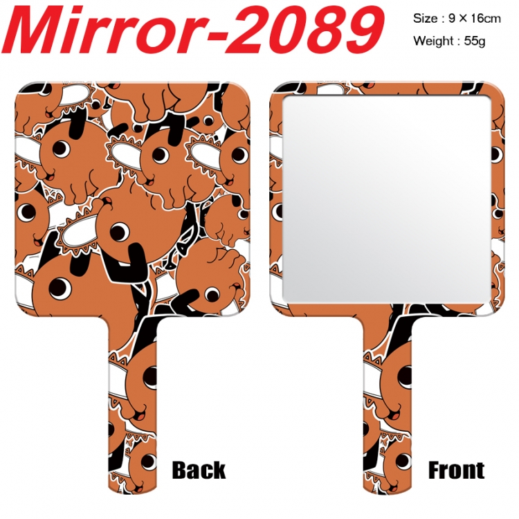 Chainsawman Anime peripheral UV printing handle small mirror portable makeup mirror 9x16cm