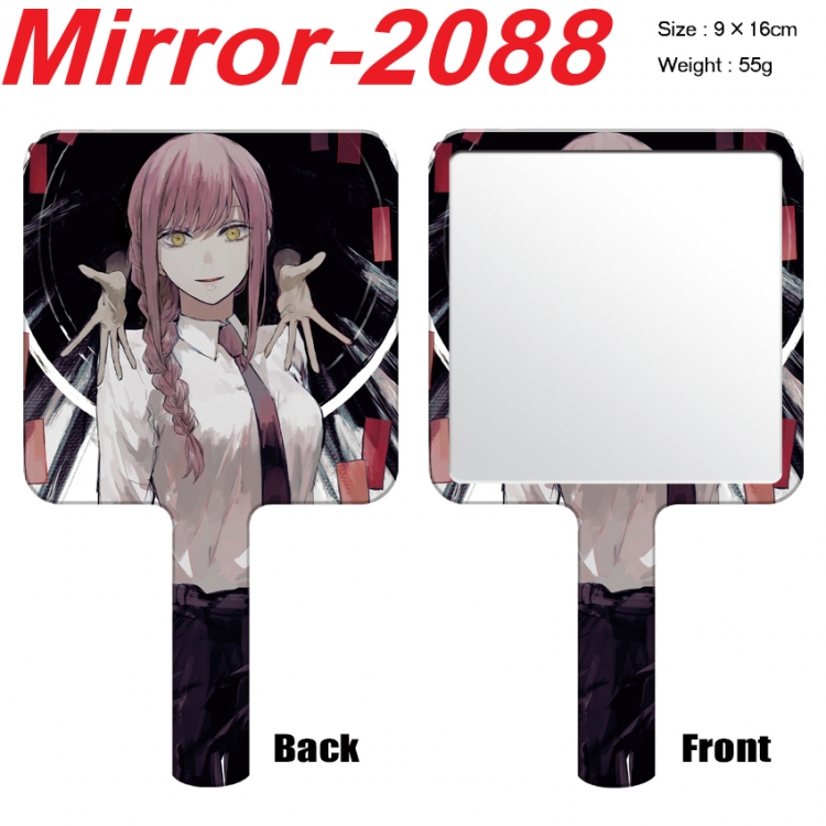 Chainsawman Anime peripheral UV printing handle small mirror portable makeup mirror 9x16cm