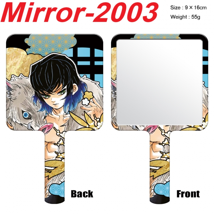Demon Slayer Kimets Anime peripheral UV printing handle small mirror portable makeup mirror 9x16cm