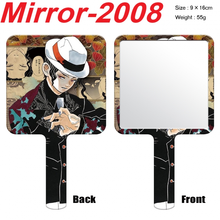 Demon Slayer Kimets Anime peripheral UV printing handle small mirror portable makeup mirror 9x16cm