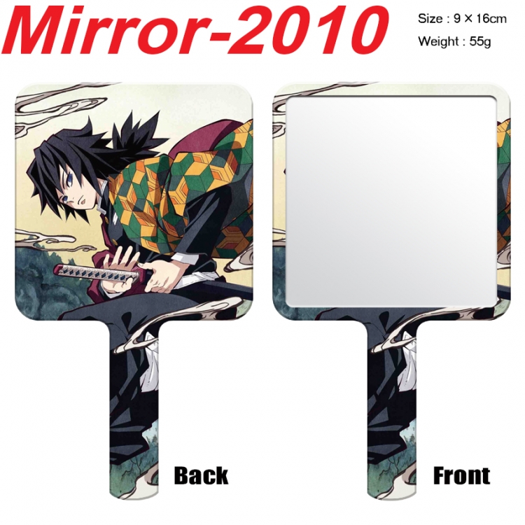 Demon Slayer Kimets Anime peripheral UV printing handle small mirror portable makeup mirror 9x16cm
