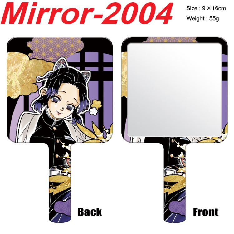 Demon Slayer Kimets Anime peripheral UV printing handle small mirror portable makeup mirror 9x16cm