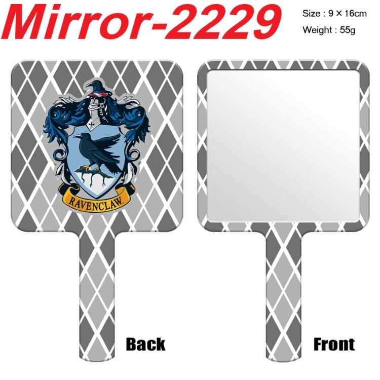 Harry Potter Anime peripheral UV printing handle small mirror portable makeup mirror 9x16cm