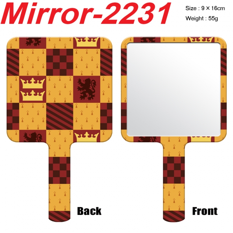 Harry Potter Anime peripheral UV printing handle small mirror portable makeup mirror 9x16cm