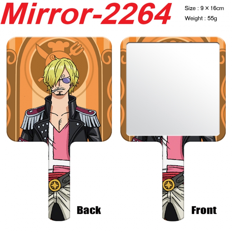 One Piece Anime peripheral UV printing handle small mirror portable makeup mirror 9x16cm