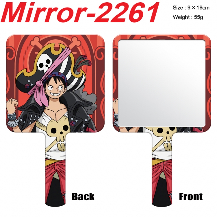 One Piece Anime peripheral UV printing handle small mirror portable makeup mirror 9x16cm