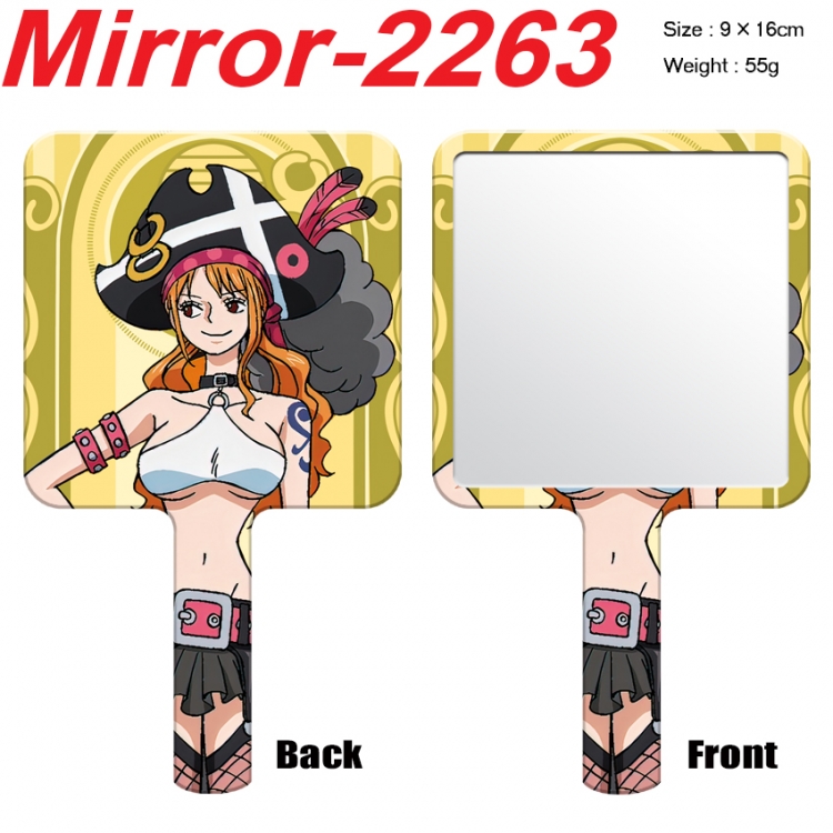 One Piece Anime peripheral UV printing handle small mirror portable makeup mirror 9x16cm
