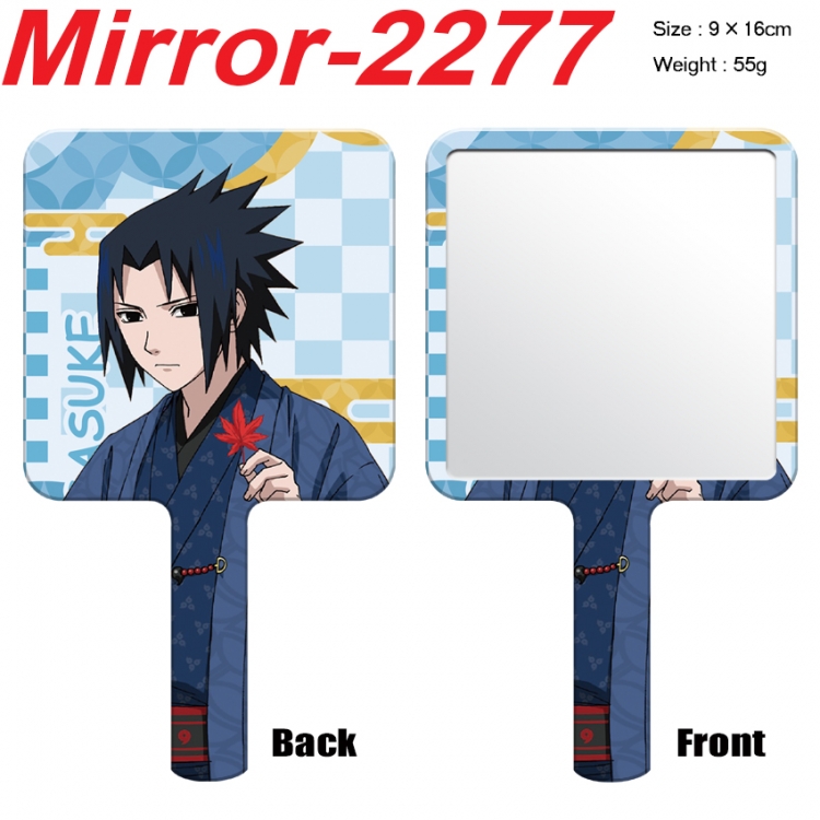Naruto Anime peripheral UV printing handle small mirror portable makeup mirror 9x16cm