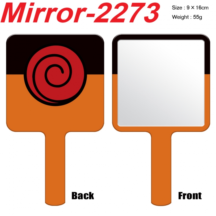 Naruto Anime peripheral UV printing handle small mirror portable makeup mirror 9x16cm