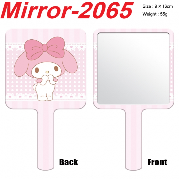 sanrio Anime peripheral UV printing handle small mirror portable makeup mirror 9x16cm